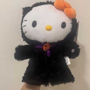 Hello Kitty Plush in Black with Orange Bow